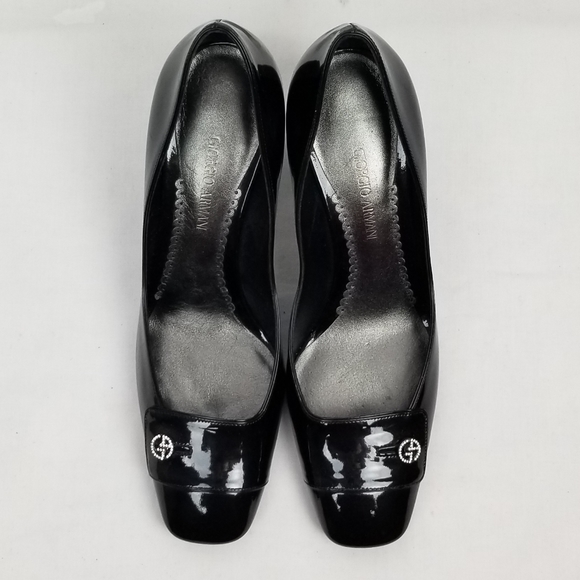 Giorgio Armani Black Block Heels Pumps size 37 - Picture 3 of 11